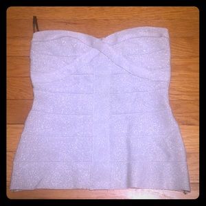 Bebe strapless bandage sparkle top, size small
